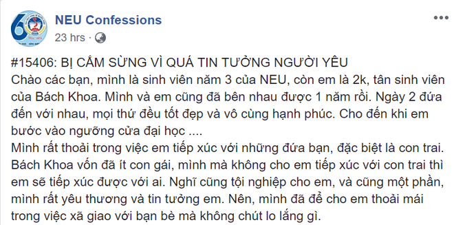 Quá tin tưởng người yêu, chàng trai bị cắm sừng 2 tháng mà không hề hay biết - Ảnh 1.