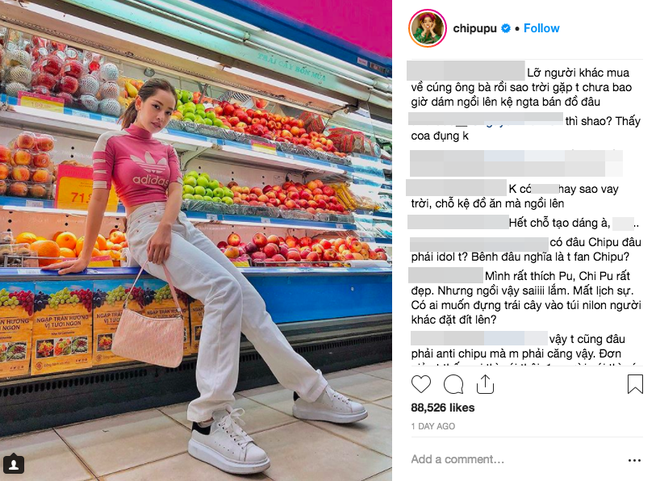 Ngồi trên quầy hoa quả chụp ảnh OOTD, Chi Pu trở thành cái bia ném đá của netizen Việt - Ảnh 3.