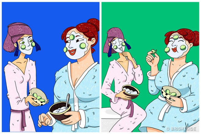Bộ tranh: T&igrave;nh bạn đ&aacute;ng y&ecirc;u nhất l&agrave; khi giữa hai đứa c&oacute; một đứa b&eacute;o v&agrave; một đứa si&ecirc;u gầy - Ảnh 17.