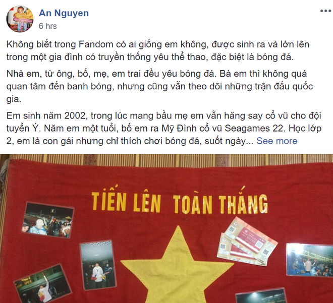 Từ Seagames 2003 đến Tứ Hùng 2018: Câu chuyện của cô bạn 16 tuổi và lá cờ 15 tuổi mang theo tình yêu bóng đá - Ảnh 1.