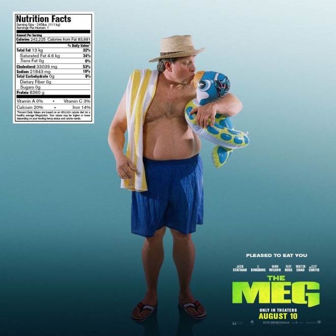 Hết hồn khi poster The Meg tính giá trị dinh dưỡng của người theo khẩu vị... cá mập - Ảnh 5.