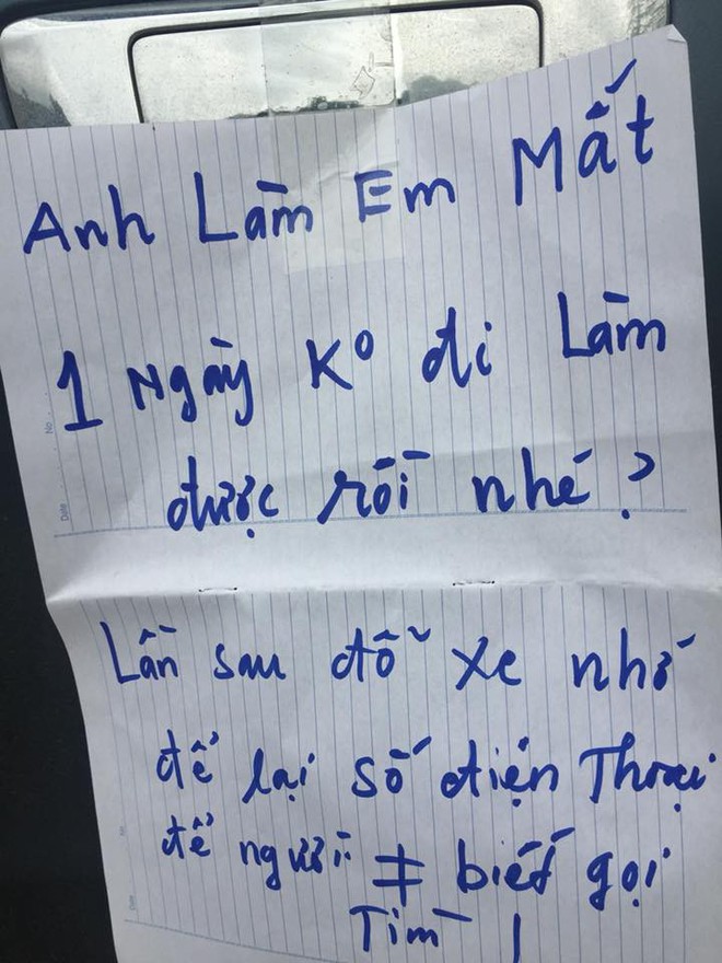 Bị đỗ xe chắn lối ngay trước cửa nhà và mẩu giấy nhắn lịch sự của chủ nhà: "Bác làm em mất một ngày đi làm rồi nhé!" - Ảnh 2.