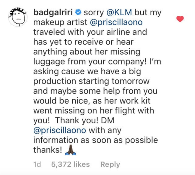 Chuyên gia makeup thân tín bị thất lạc đồ nghề, Rihanna chỉ cần hô 1 tiếng, hãng hàng không trả lại ngay trong một nốt nhạc - Ảnh 4.