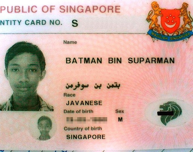 15 cái tên dở khóc dở cười của cư dân mạng quốc tế, có cả người tên là Batman Bin Suparman - Ảnh 1.