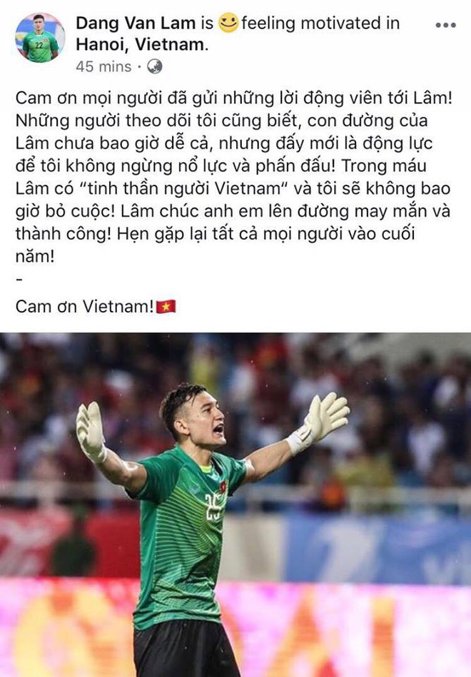 Đặng Văn Lâm chia sẻ xúc động khi bị loại khỏi danh sách ASIAD 2018 - Ảnh 2.