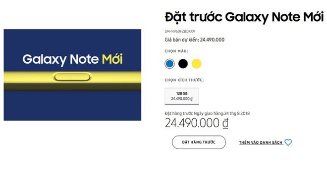 Lộ giá bán dự kiến của Galaxy Note 9 ngay trên trang chủ Samsung Việt Nam, gần 30 triệu đồng cho phiên bản 512GB - Ảnh 2.