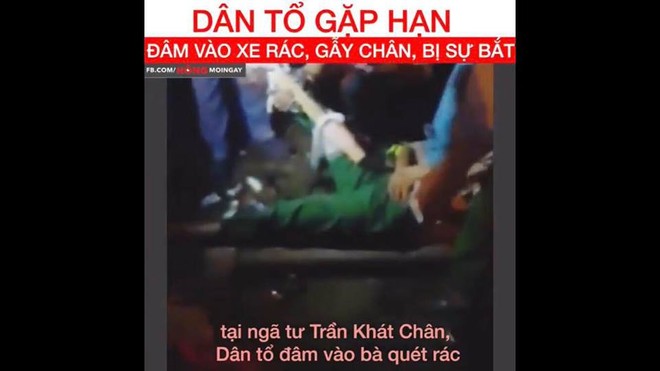 Hà Nội: Nam thanh niên nghi đua xe máy tông gãy cổ chân nữ công nhân quét rác rồi bỏ trốn - Ảnh 1.