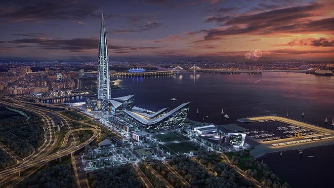 Ảnh: Chóng mặt với tòa tháp cao nhất châu Âu sắp hoàn thành tại Nga - Ảnh 1.
