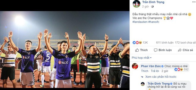 Dàn cầu thủ U23 Việt Nam gửi lời chúc mừng Đình Trọng - Ảnh 1.