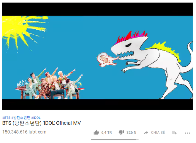 BTS đang dần lấy lại những kỉ lục từng bị Black Pink ph&aacute; vỡ tr&ecirc;n YouTube với MV &ldquo;IDOL&rdquo; - Ảnh 1.