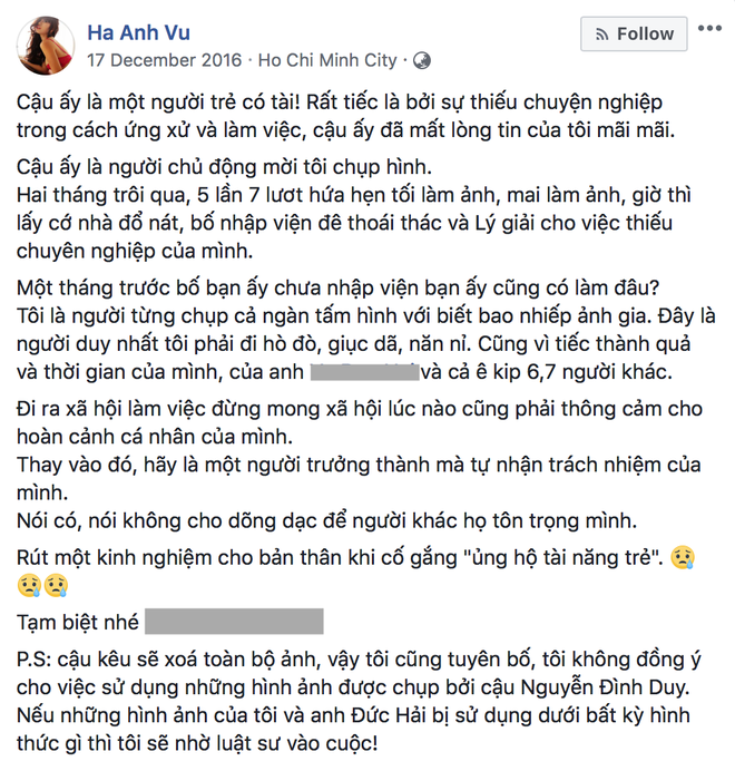 Một nhiếp ảnh gia tên tuổi bị hàng loạt người mẫu Tây tố làm việc thiếu chuyên nghiệp, gửi clip nhạy cảm để trêu đùa - Ảnh 5.