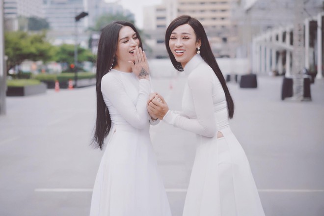 BB Trần và Hải Triều mặc áo dài còn duyên dáng hơn cả hội chị em- Ảnh 2.