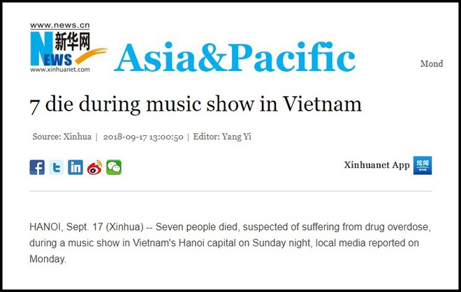 Báo nước ngoài đồng loạt đưa tin vụ 7 người chết do sốc thuốc tại lễ hội âm nhạc ở Hà Nội - Ảnh 2.