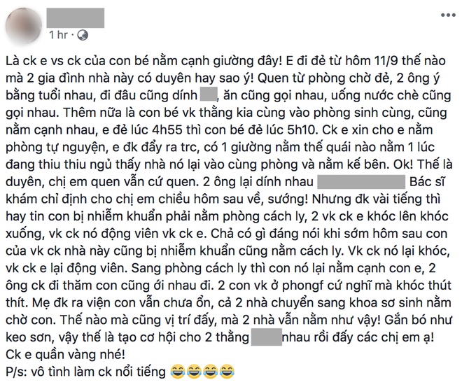 Hình ảnh 2 ông chồng thân thiết, nằm gối lên tay nhau khi đưa vợ đi đẻ: Chồng mình đi ăn trước, anh kia gọi điện Sao không đợi người ta? - Ảnh 1.