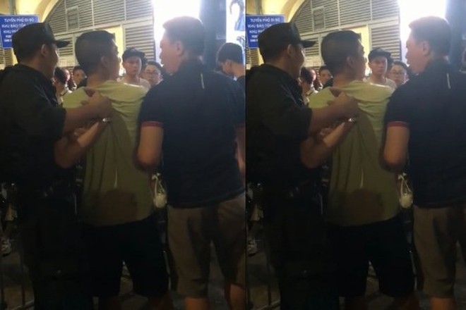 Bắt ngay đối tượng hung hăng, th&aacute;ch thức cảnh s&aacute;t cơ động ở phố đi bộ Hồ Gươm - Ảnh 1.