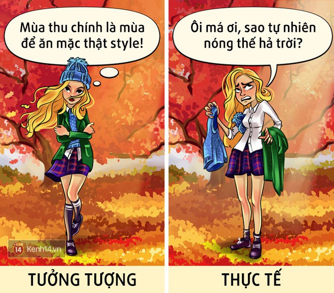 M&ugrave;a thu trong tưởng tượng của con g&aacute;i v&agrave; thực tế: Kh&aacute;c biệt v&agrave; lắm rắc rối v&ocirc; c&ugrave;ng! - Ảnh 3.