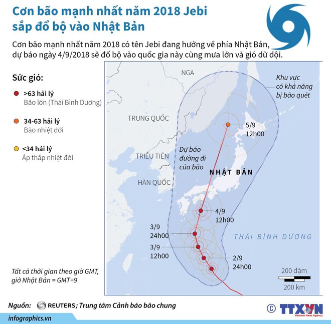 Nhật Bản đối phó với cơn bão có thể là mạnh nhất trong 25 năm qua - Ảnh 1.