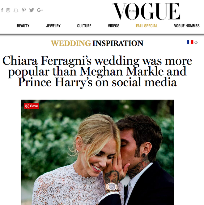 Vogue khẳng định: Đám cưới của Chiara Ferragni hot hơn cả đám cưới cổ tích của hoàng tử Harry và Meghan Markle! - Ảnh 3.