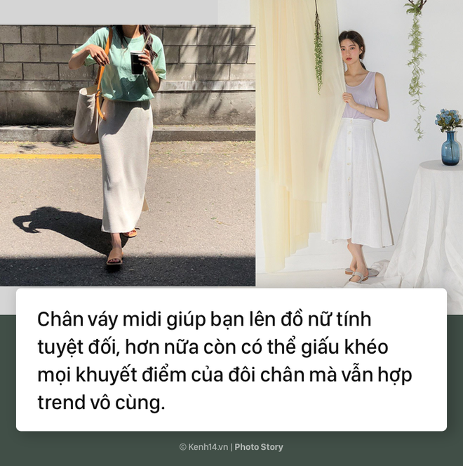 Giấu biệt đôi chân thô kệch nhờ những kiểu chân váy midi đầy nữ tính - Ảnh 1.