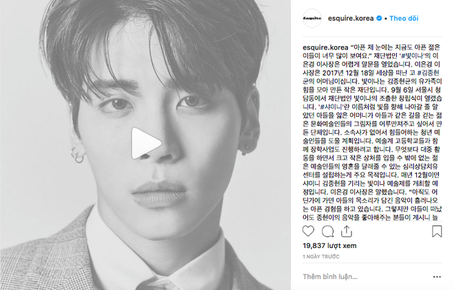 10 tháng kể từ vụ Jonghyun tự tử, gia đình anh đã có hành động gây xôn xao và được cả tạp chí danh tiếng tôn vinh - Ảnh 1.