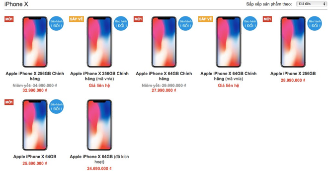 iPhone X ch&iacute;nh h&atilde;ng ch&ecirc;nh nhau hơn 3 triệu đồng - Ảnh 2.