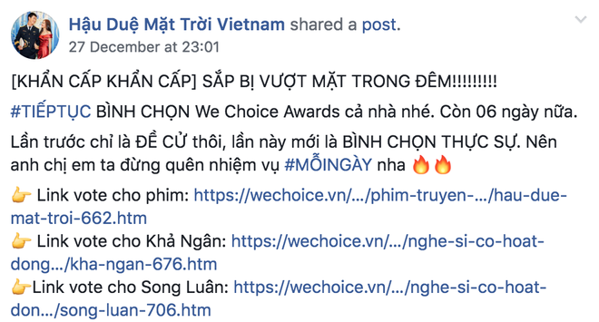 Wechoice Awards 2018: Trước giờ G, lượng fan hùng hậu của Hậu Duệ Mặt Trời cùng hợp lực chiến đấu - Ảnh 3.