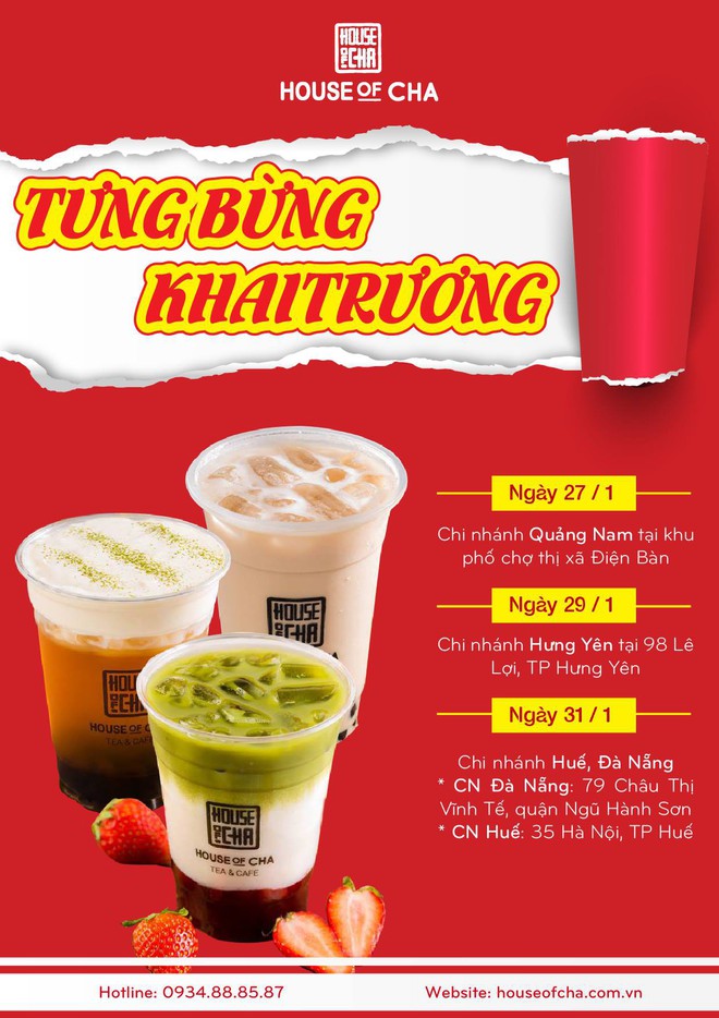 Chuỗi trà sữa House of Cha khai trương 4 cửa hàng đón Tết Kỷ Hợi 2019 - Ảnh 1.