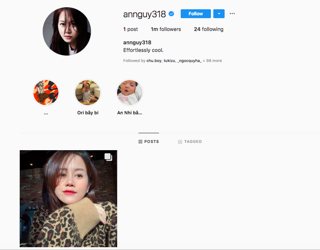Instagram 1 triệu followers của An Nguy bỗng nhiên trống trơn, chỉ còn lại duy nhất 1 bài đăng - Ảnh 1.