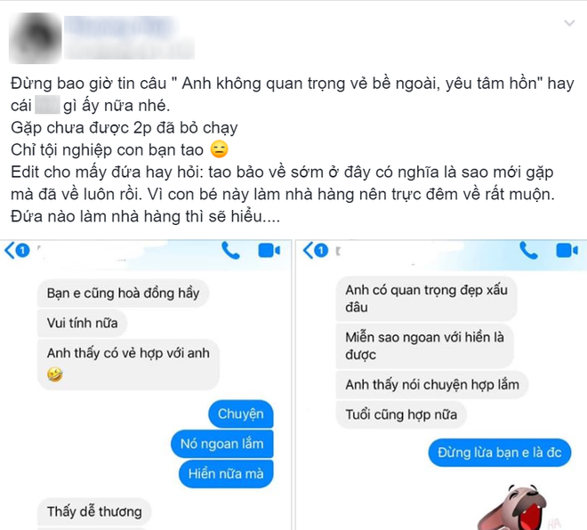 Lu&ocirc;n miệng n&oacute;i kh&ocirc;ng quan trọng ngoại h&igrave;nh, thanh ni&ecirc;n bỏ về sau 2 ph&uacute;t hẹn gặp bạn g&aacute;i được mai mối v&igrave; xấu hơn tưởng tượng - Ảnh 1.