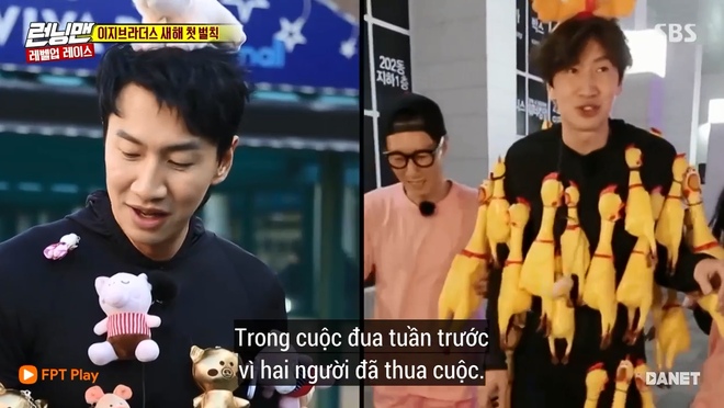 Running Man: Lee Kwang Soo mặc đồ đính đầy heo con đi phát thú bông giữa trời đông - Ảnh 2.