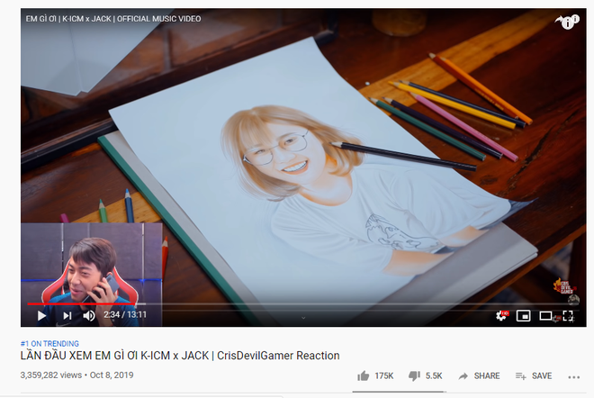 MV Em gì ơi bị top trending ngó lơ, nhưng clip reation của Cris Phan thì đã phi lên thẳng Top 1 trending: các fan Jack & K-ICM báo thù cực gắt? - Ảnh 1.