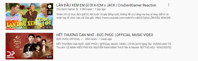 MV Em gì ơi bị top trending ngó lơ, nhưng clip reation của Cris Phan thì đã phi lên thẳng Top 1 trending: các fan Jack & K-ICM báo thù cực gắt? - Ảnh 2.