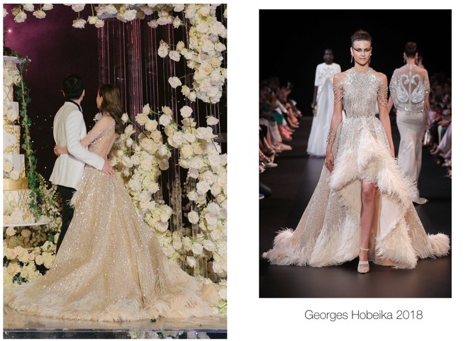 Váy cưới của Văn Vịnh San trong hôn lễ với chồng đại gia: chiếc lộng lẫy xa hoa, chiếc siêu to khổng lồ với mức giá trên trời gây choáng - Ảnh 6.