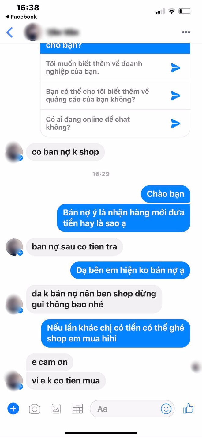 Khách dày mặt inbox: Có bán nợ trả tiền sau không? Chứ chưa có tiền, thế mà dân mạng chẳng trách mà còn quát ngược shop - Ảnh 2.