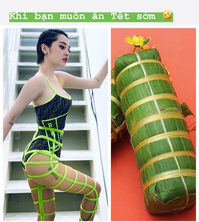 Hơn 3 tháng nữa mới đến Tết nhưng Bảo Anh đã lên đồ “cosplay”… đòn bánh tét rồi - Ảnh 1.