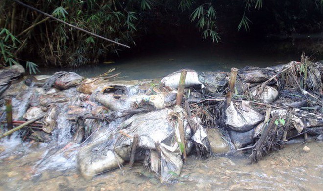 Bắt 2 người đàn ông đổ trộm dầu thải khiến nước sạch sông Đà bị ô nhiễm - Ảnh 1.