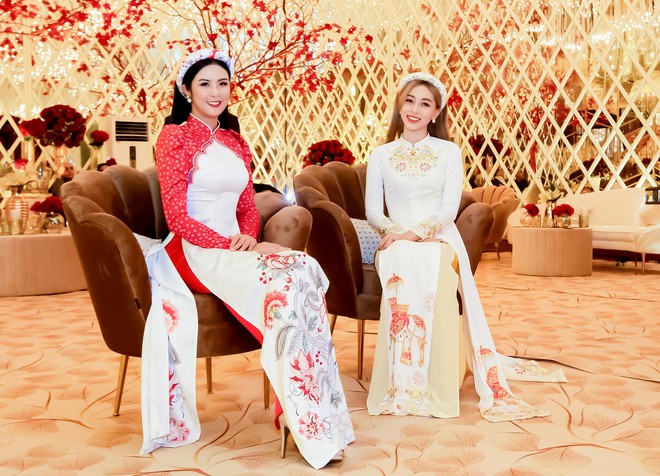 Ngọc Hân, Phương Nga dự đám cưới 5 ngày của con gái đại gia Ấn Độ: Diện Áo dài nền nã, nổi bật bên cô dâu chú rể - Ảnh 8.