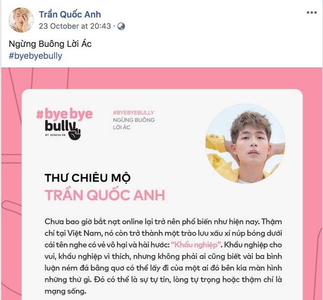 Hàng trăm influencers Việt đã đồng ý tham gia #ByeByeBully, chưa bao giờ vấn nạn bắt nạt online lại được quan tâm như bây giờ! - Ảnh 42.