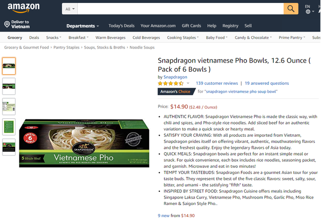 Ngó nghía những loại mì - miến - phở Việt đóng gói bán trên Amazon: đắt gấp 10-15 lần ở Việt Nam, còn không có mà mua - Ảnh 15.