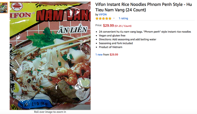 Ngó nghía những loại mì - miến - phở Việt đóng gói bán trên Amazon: đắt gấp 10-15 lần ở Việt Nam, còn không có mà mua - Ảnh 3.