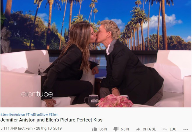 Hết tạo kỷ lục Instagram, Jennifer Aniston lại gây bão khi... khóa môi Ellen DeGeneres trên sóng truyền hình - Ảnh 2.