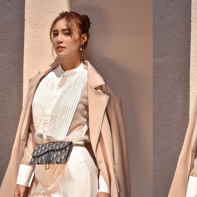 Đụng áo đụng cả kiểu tóc với Sam nhưng Lan Ngọc chỉ thêm chiếc trench coat là đã mỗi người một vẻ, mười phân vẹn mười - Ảnh 2.