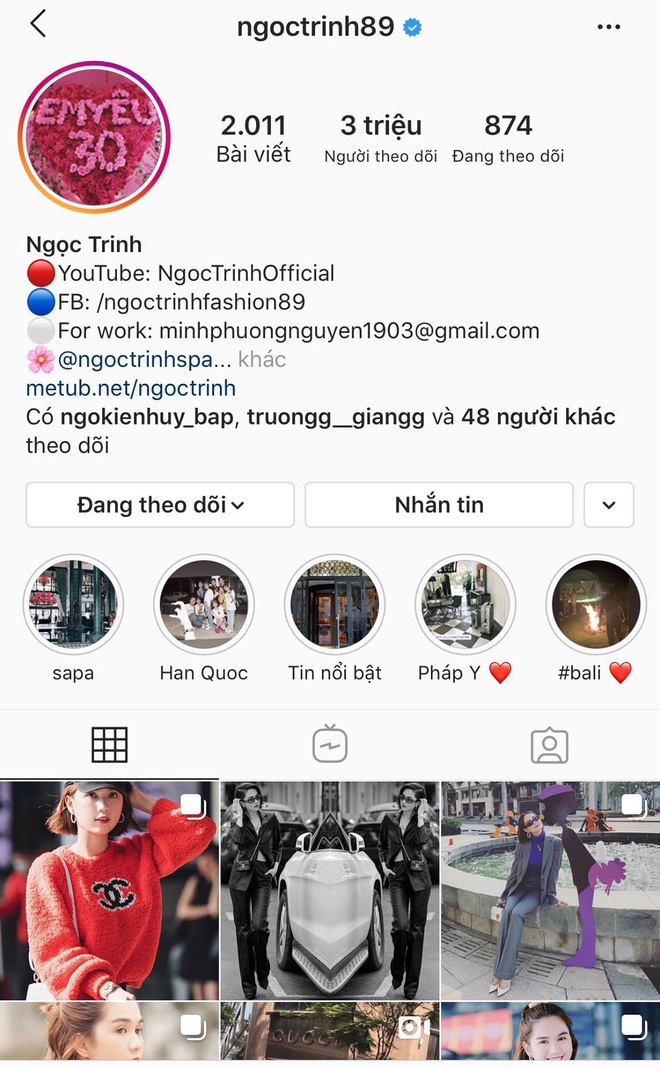 Ngọc Trinh bứt phá chóng mặt: Chính thức chạm ngưỡng 3 triệu follower, chỉ  sau Sơn Tùng và Chi Pu trên Instagram!