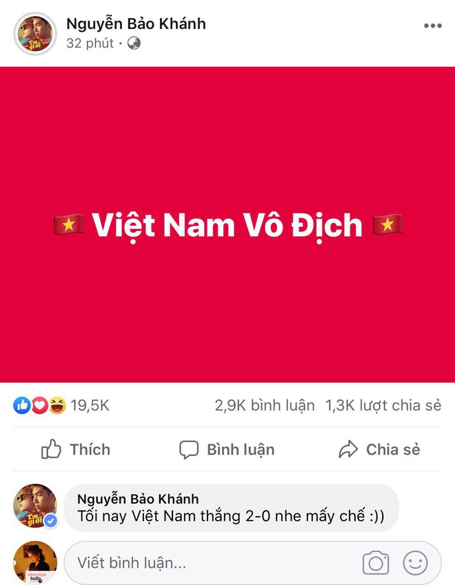 Dàn nghệ sĩ Việt hào hứng, đồng loạt cổ vũ đội tuyển Việt Nam dành chiến thắng trước giờ G gặp UAE! - Ảnh 3.