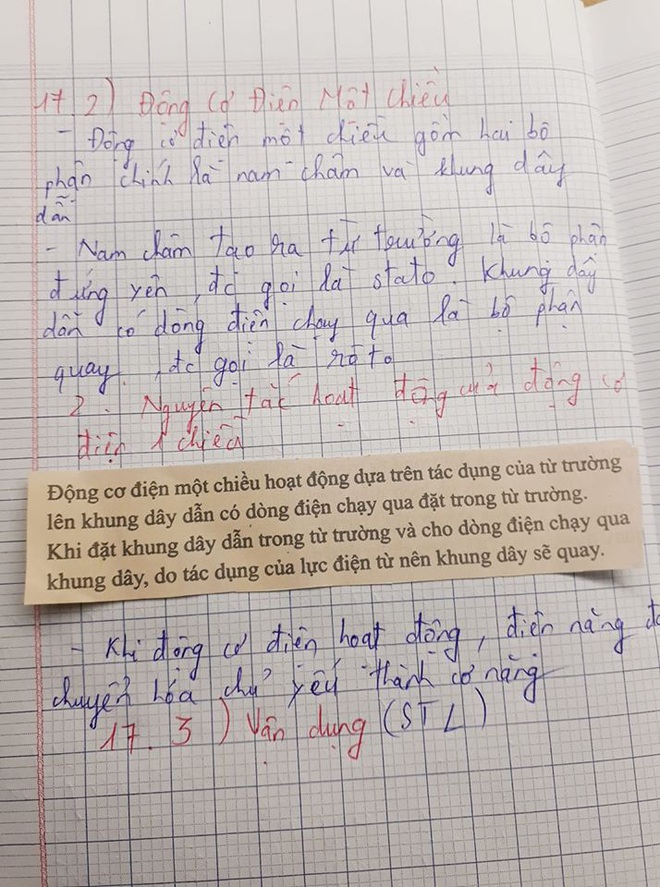 Cô giáo bảo về nhà chép lý thuyết vào vở, nam sinh lười quá cắt luôn từ sách dán vào cho nhanh - Ảnh 1.