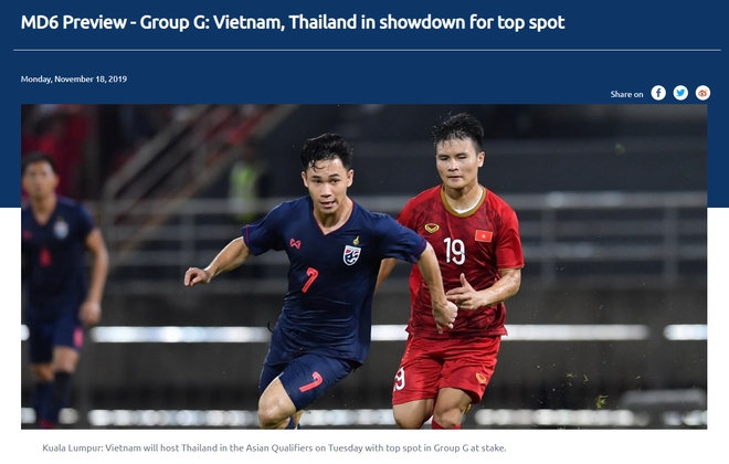 Trang chủ LĐBĐ châu Á: Tuyển Việt Nam là đội cửa trên và sẽ hướng tới 3 điểm tiếp theo trước Thái Lan - Ảnh 1.