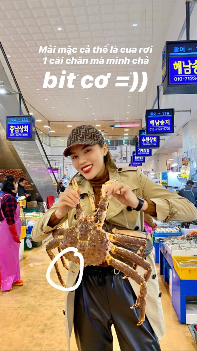 Đến chợ hải sản lớn nhất Seoul ăn cua hoàng đế mà mải mặc cả quá, mãi sau Kỳ Duyên mới phát hiện ra chú cua đã bị rụng mất một chân - Ảnh 5.