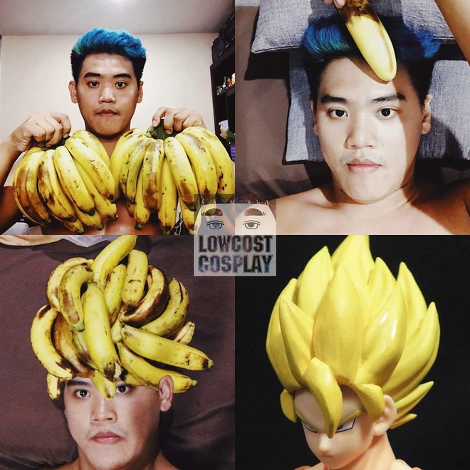 “Thánh Cosplay” sáng tạo đỉnh cao không tốn một xu khiến ai cũng phải chào thua: Tóc Son Goku làm từ chuối, râu Aqua Man làm từ băng keo - Ảnh 6.