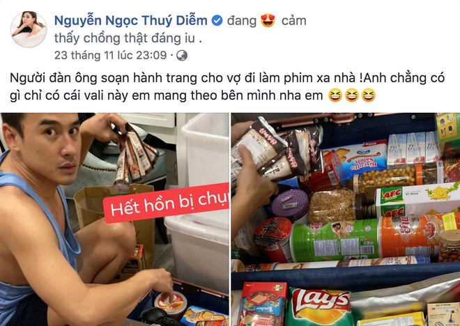 Vợ đi làm phim thôi mà sắm cho cả vali đồ ăn, Lương Thế Thành lại khiến chị em ghen tị: anh chồng quốc dân là đây chứ đâu! - Ảnh 1.