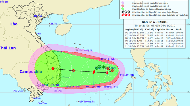 Bão số 6 có đường đi rất dị thường, khả năng giật cấp 13 vào Nam Trung bộ - Ảnh 1.
